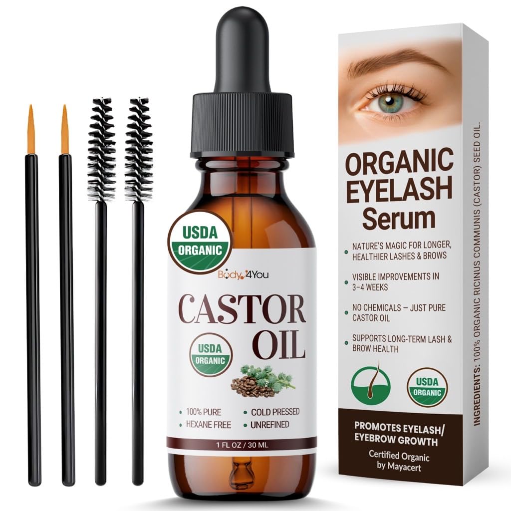 Organic Castor Oil - Pure 100% USDA Certified BodyJ4you Organic Castor Oil - Pure 100% USDA Certified BodyJ4you