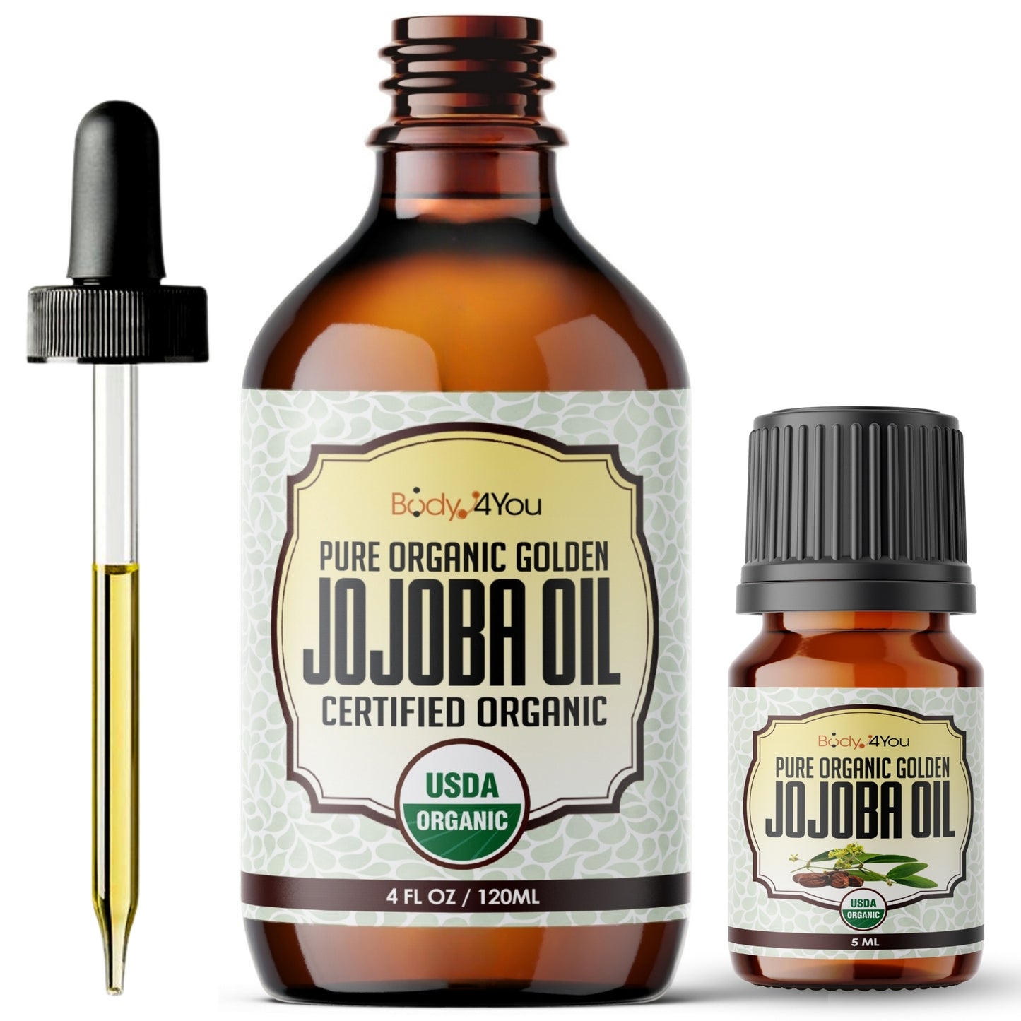 Jojoba Oil Piercing Aftercare Solution | Gauges Ear Lobe Nose Lip Nipple Navel Belly | USDA 100% Organic Natural Pure Unrefined Treatment Skin Lotion | 4oz (125ml)