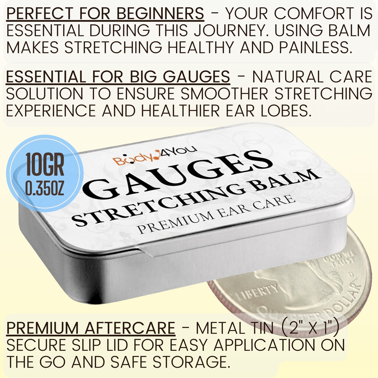 37PC Gauges Kit Ear Stretching Aftercare Balm - Single Flare Single Flare Tunnel Plugs Expander Tapers - 14G-00G Surgical Steel - Natural Recovery Solution Set