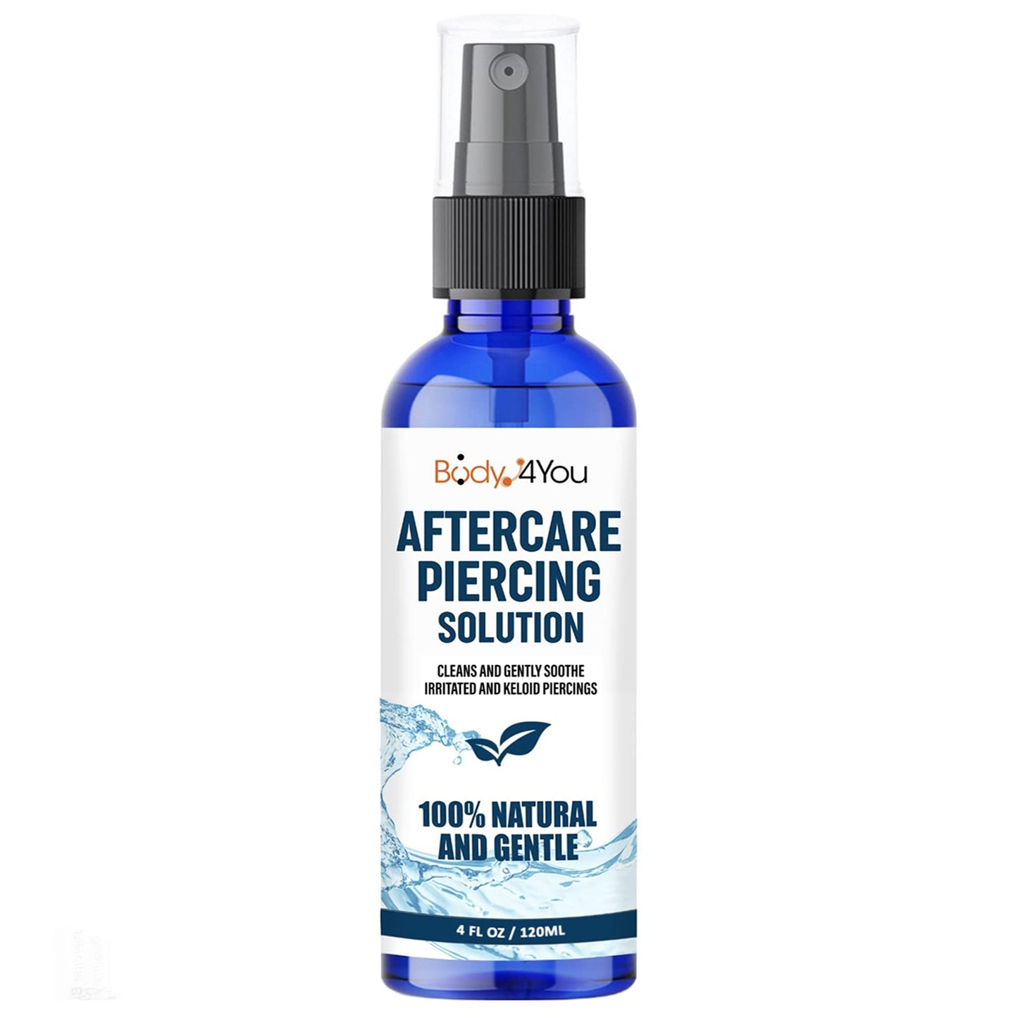 Piercing Aftercare Spray - Saline Cleaning Solution Nose Belly Ear Piercing Cleaner - Wound Wash Keloid Treatment Piercing Bump Removal - Sea Salt Aloe Rosemary - Mist 4 Fl Oz (120ml)