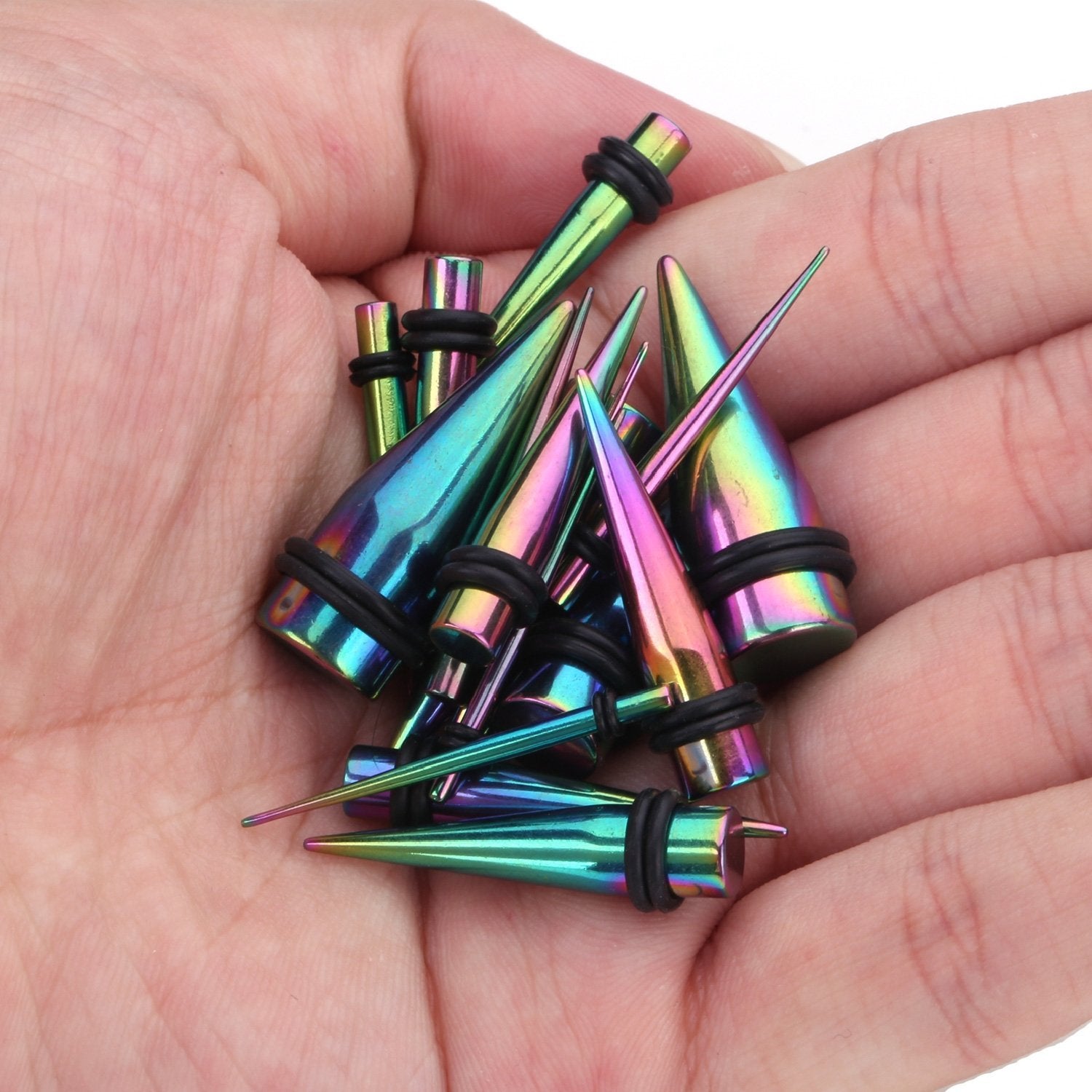 36PC Gauges Kit Stainless Steel 14G-00G Tapers Screw Fit Plug Ear Tunnels Set - BodyJ4you