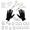 36PC Piercing Kit Stainless Steel 14G 16G Belly Ring Tongue - BodyJ4you