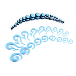 54PC Gauges Kit Ear Stretching 14G-00G Acrylic Spiral Tapers Plugs Body Piercing Set