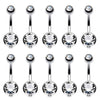 BodyJ4You 10PC Belly Button Ring Double Multicolor CZ Stainless Steel 14G Navel Body Piercing Jewelry - BodyJ4you