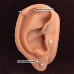 BodyJ4You 3PC Labret Stud Tragus Earring Set 16G Steel White Created-Opal Stone Helix Monroe Cartilage - BodyJ4you