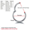 Piercing Ring Hinged Clicker Segment Hoop 4G-20G Black Steel Nose Septum Lip Tragus - BodyJ4you