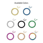 Piercing Ring Hinged Clicker Segment Hoop 4G-20G Purple Steel Nose Septum Lip Tragus - BodyJ4you