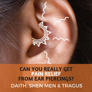 Relieve migraine, headaches, stress & anxiety from daith, shen men, & tragus ear piercings!