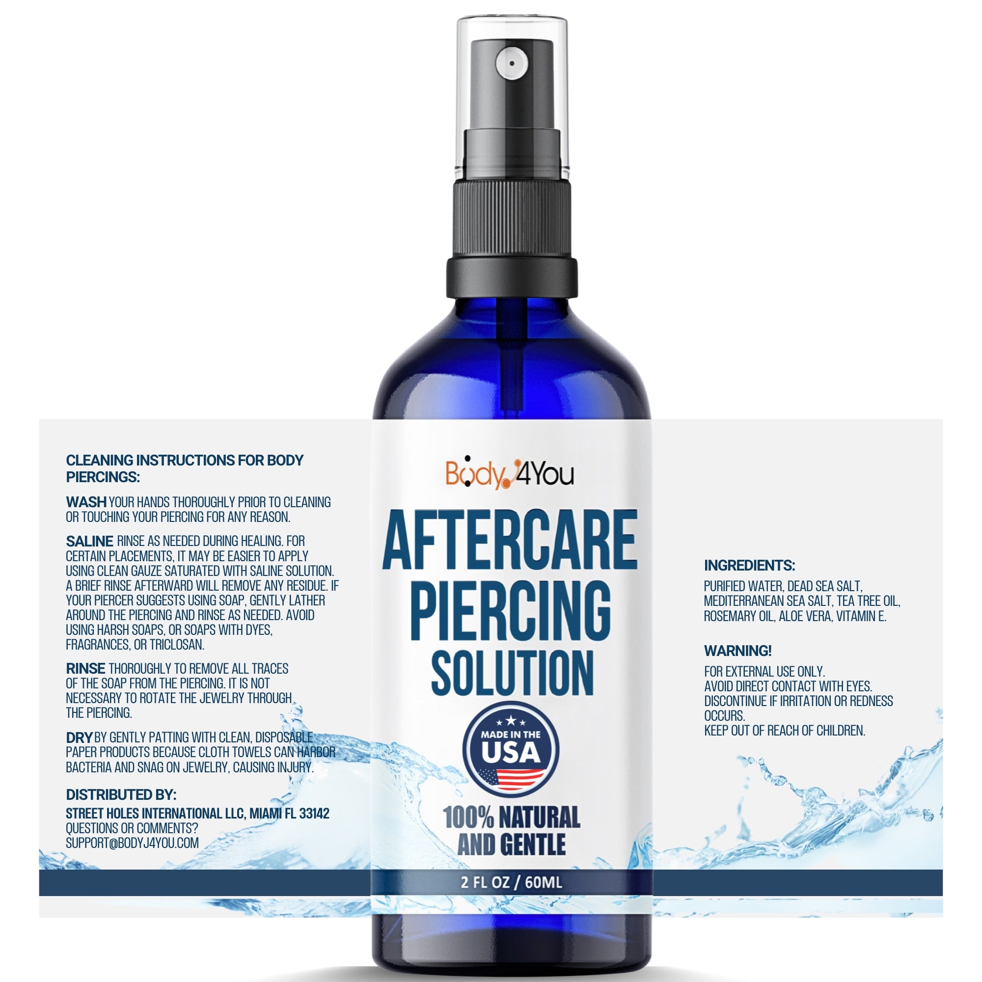 Piercing Aftercare Saline Spray - 2 Fl Oz