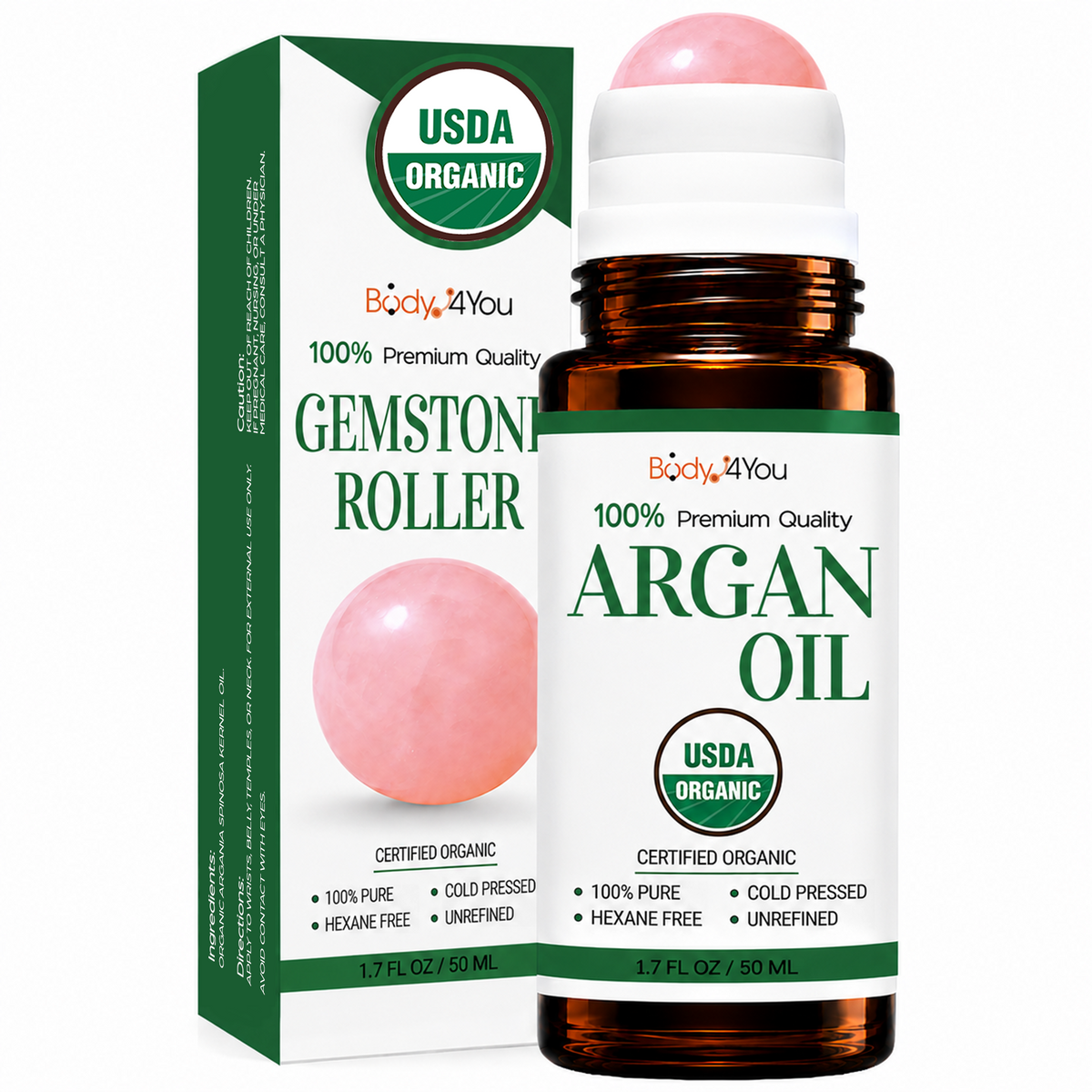 BodyJ4You Organic Argan Oil 1.7 Fl Oz Roll-On
