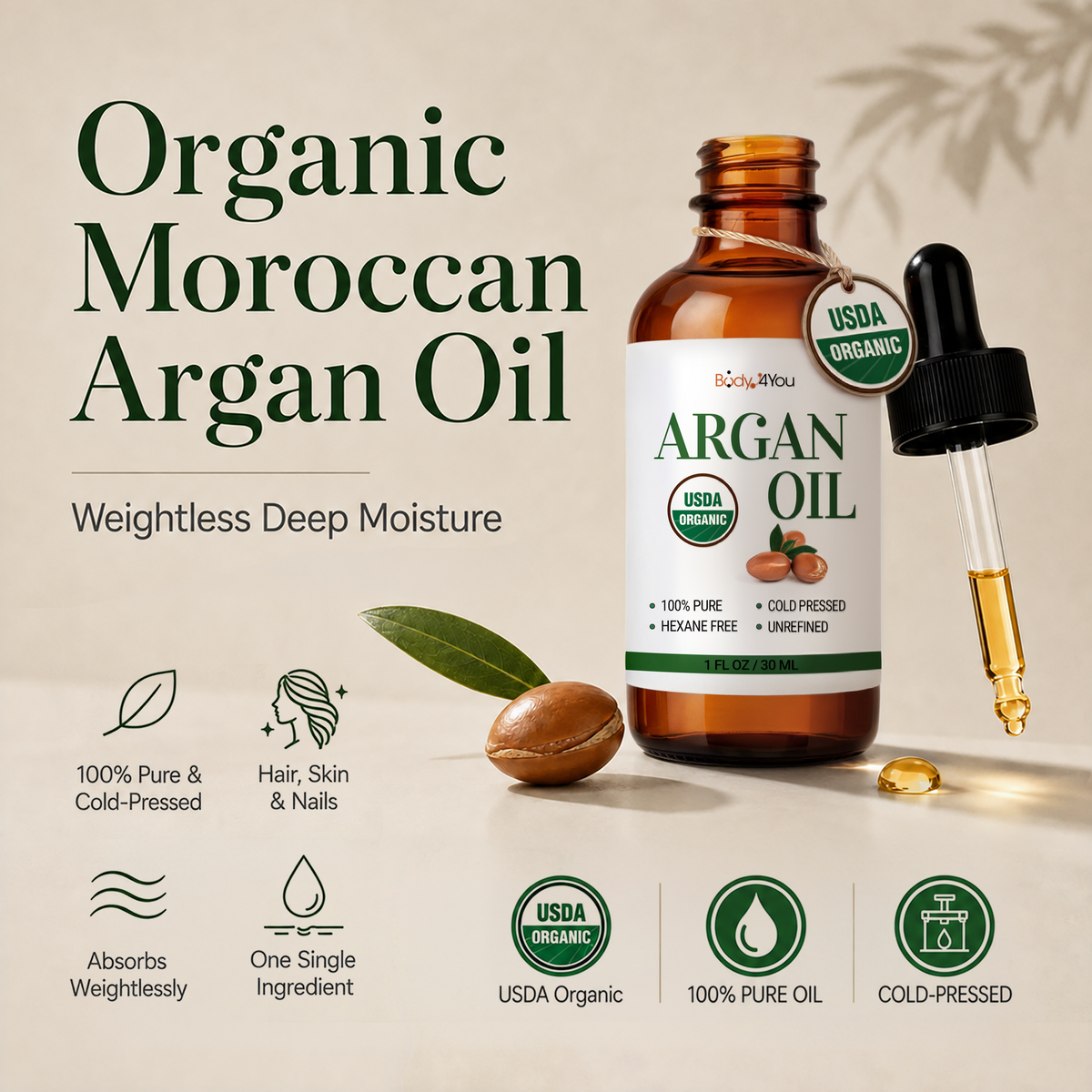 BodyJ4You Organic Argan Oil 1 Fl Oz product image 1