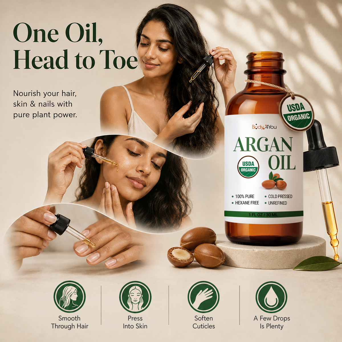 BodyJ4You Organic Argan Oil 1 Fl Oz product image 2