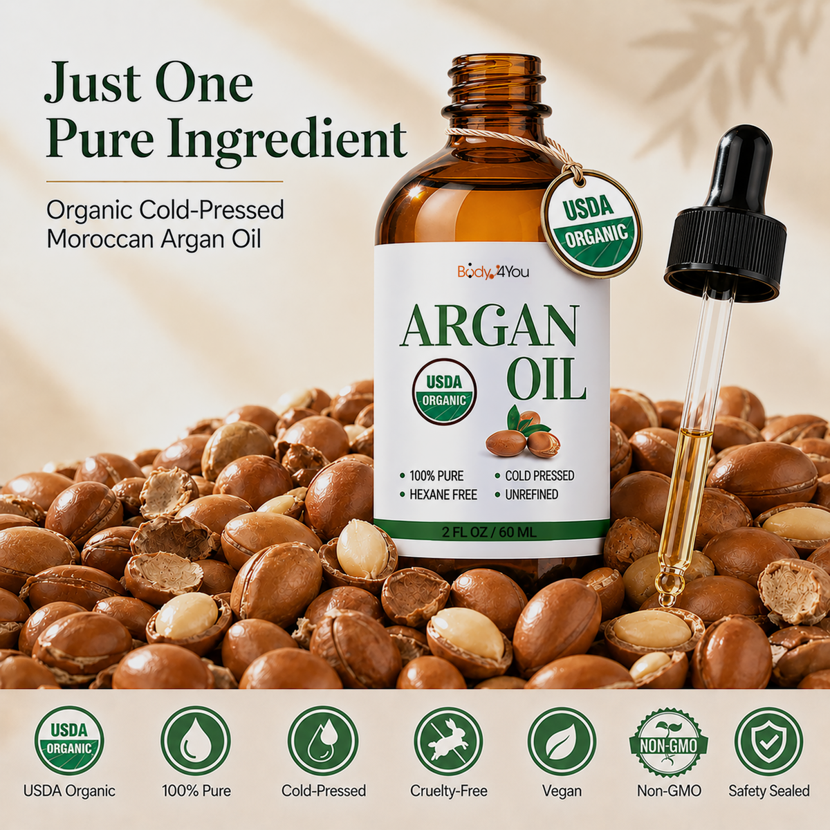 BodyJ4You Organic Argan Oil 2 Fl Oz product image 6