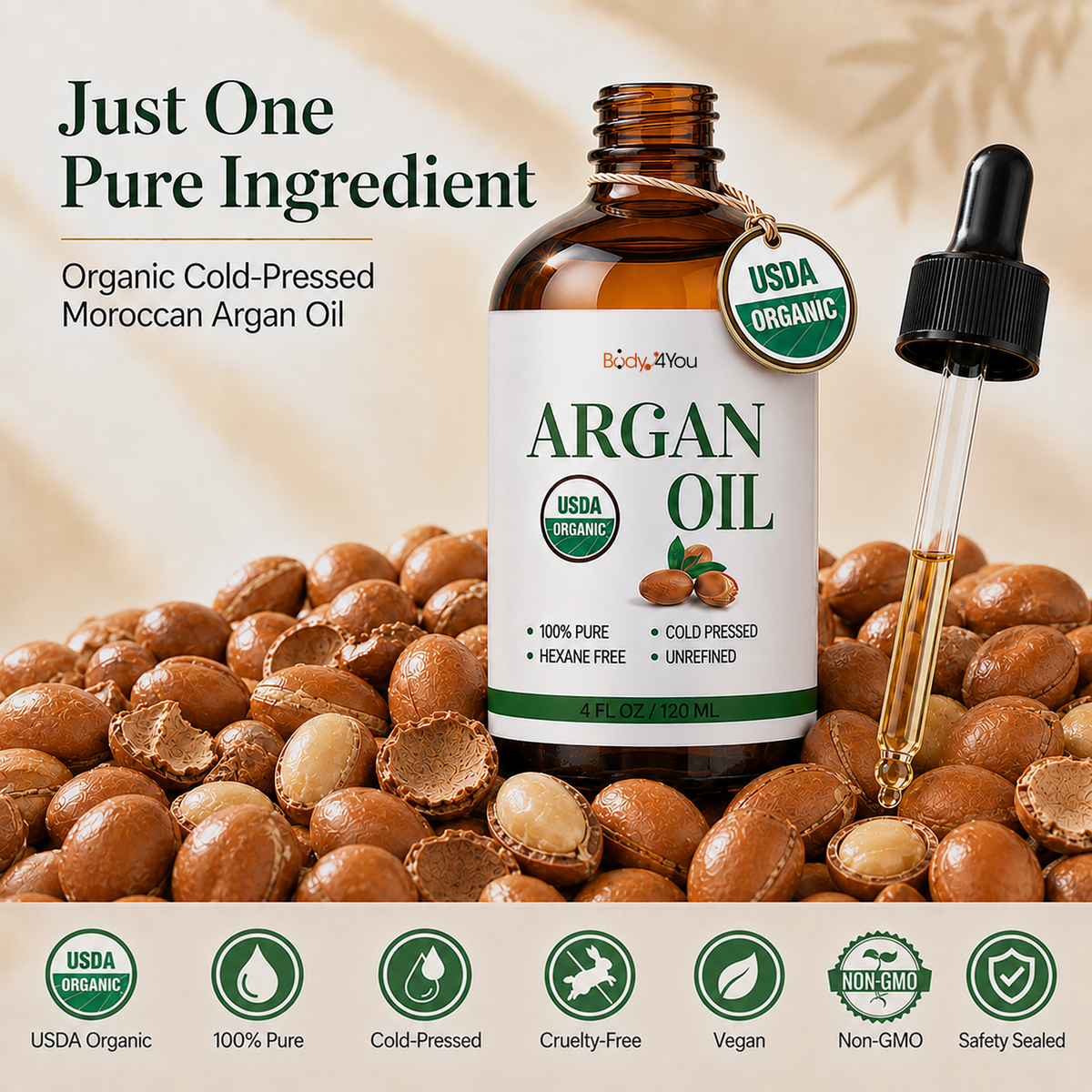 BodyJ4You Organic Argan Oil 4 Fl Oz product image 6