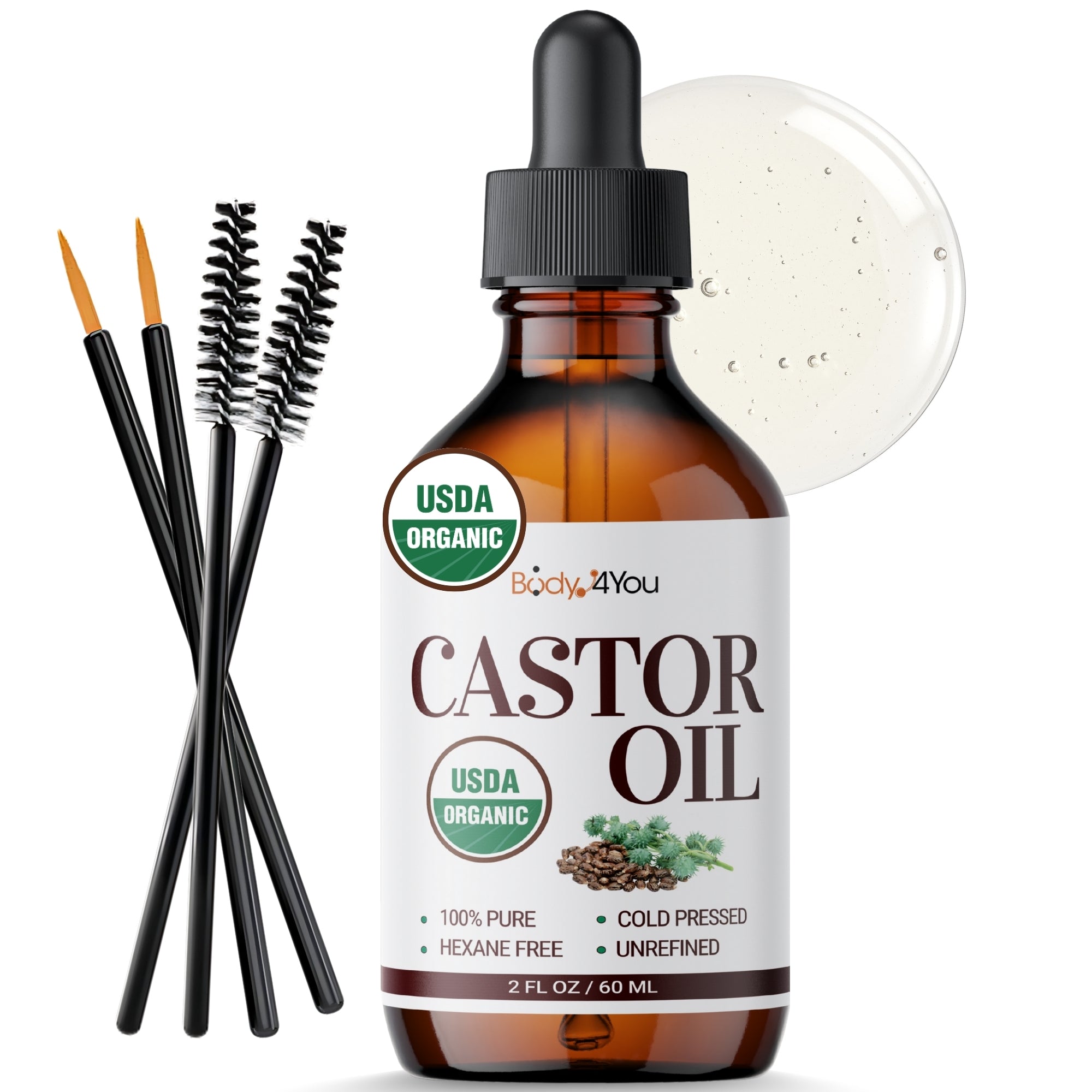 Organic Castor Oil - Pure 100% USDA Certified