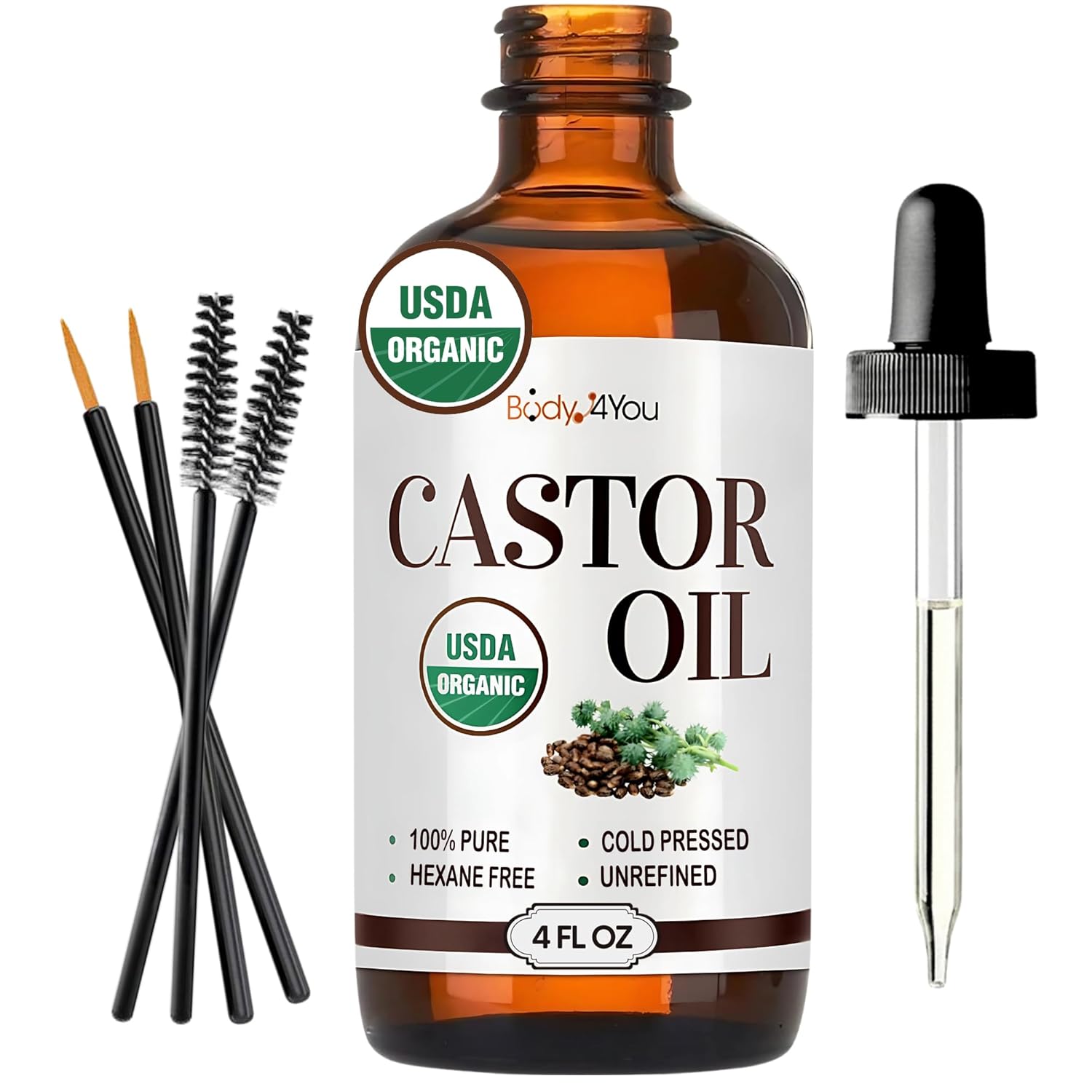Organic Castor Oil - Pure 100% USDA Certified