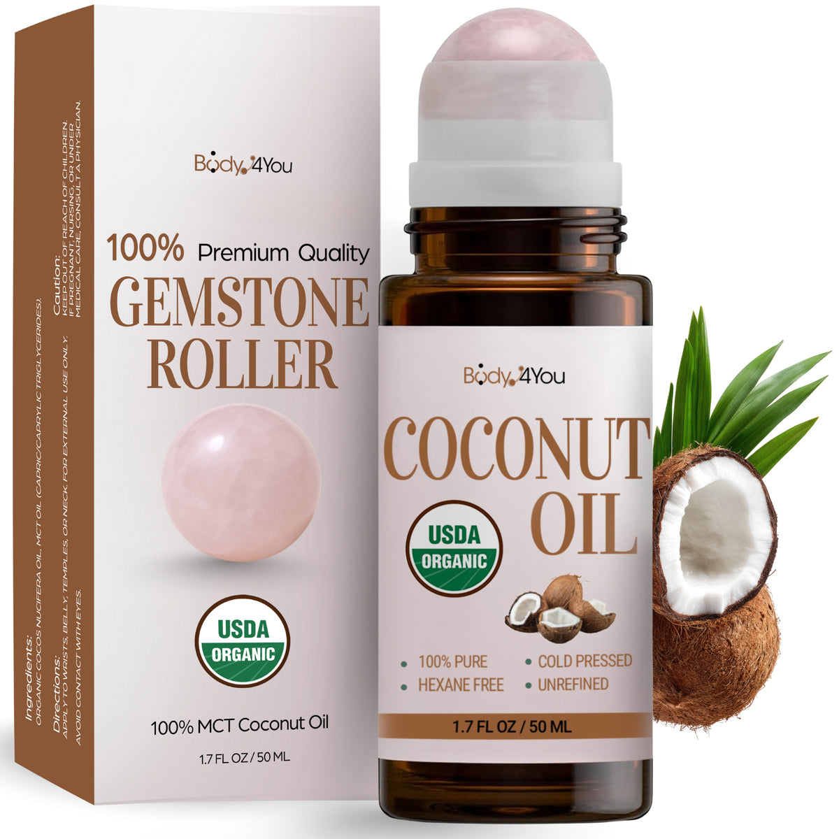 BodyJ4You Fractionated Coconut Oil 1.7 Fl Oz Roll-On