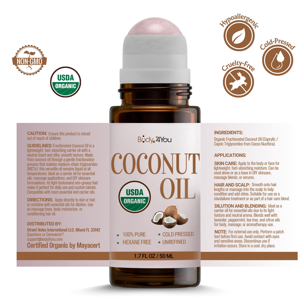 BodyJ4You Fractionated Coconut Oil Roll-On product image 7