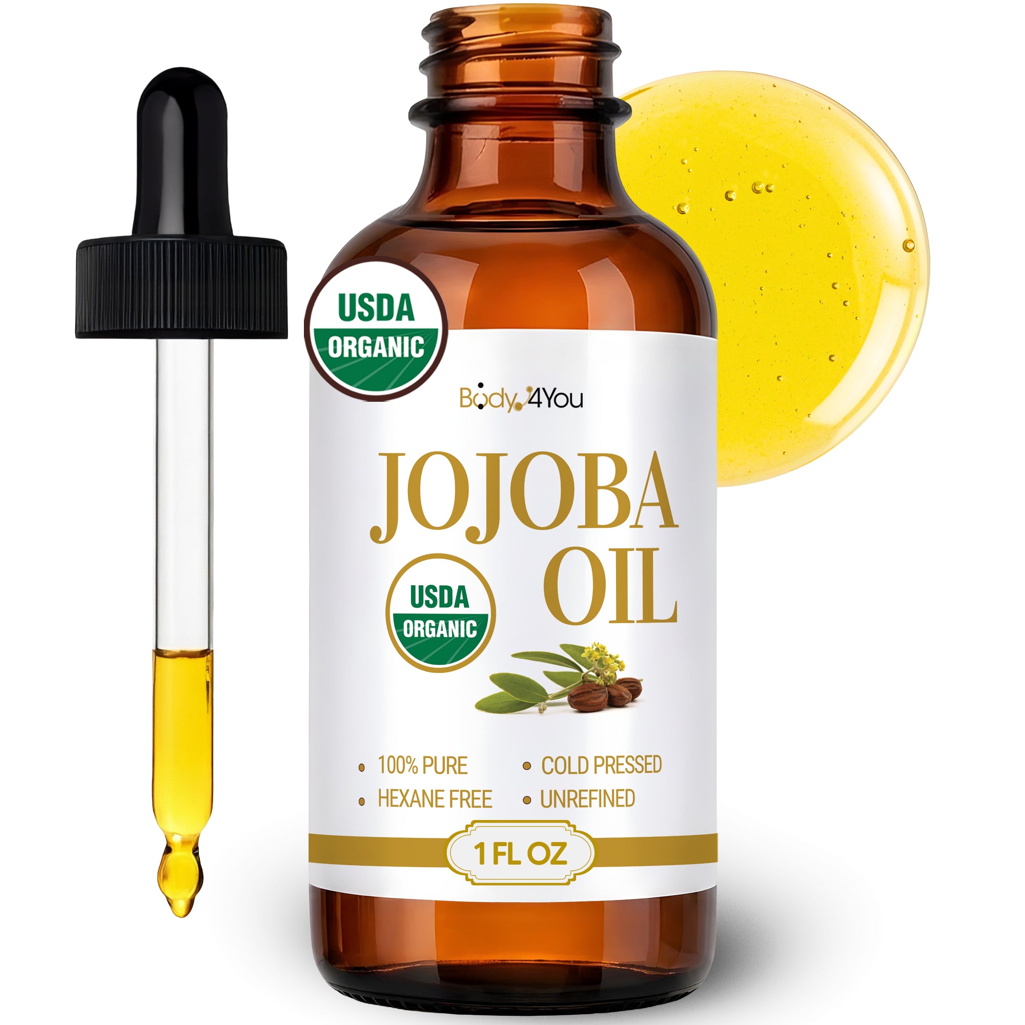 Organic Jojoba Oil - Pure 100% USDA Certified