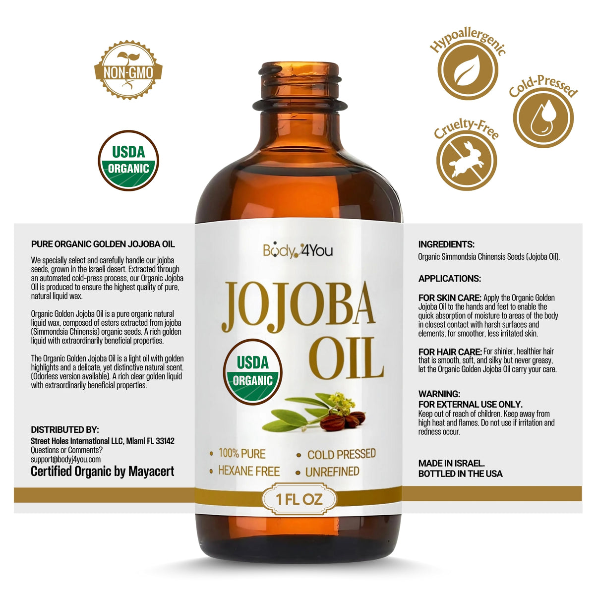 BodyJ4You Organic Jojoba Oil detail 8