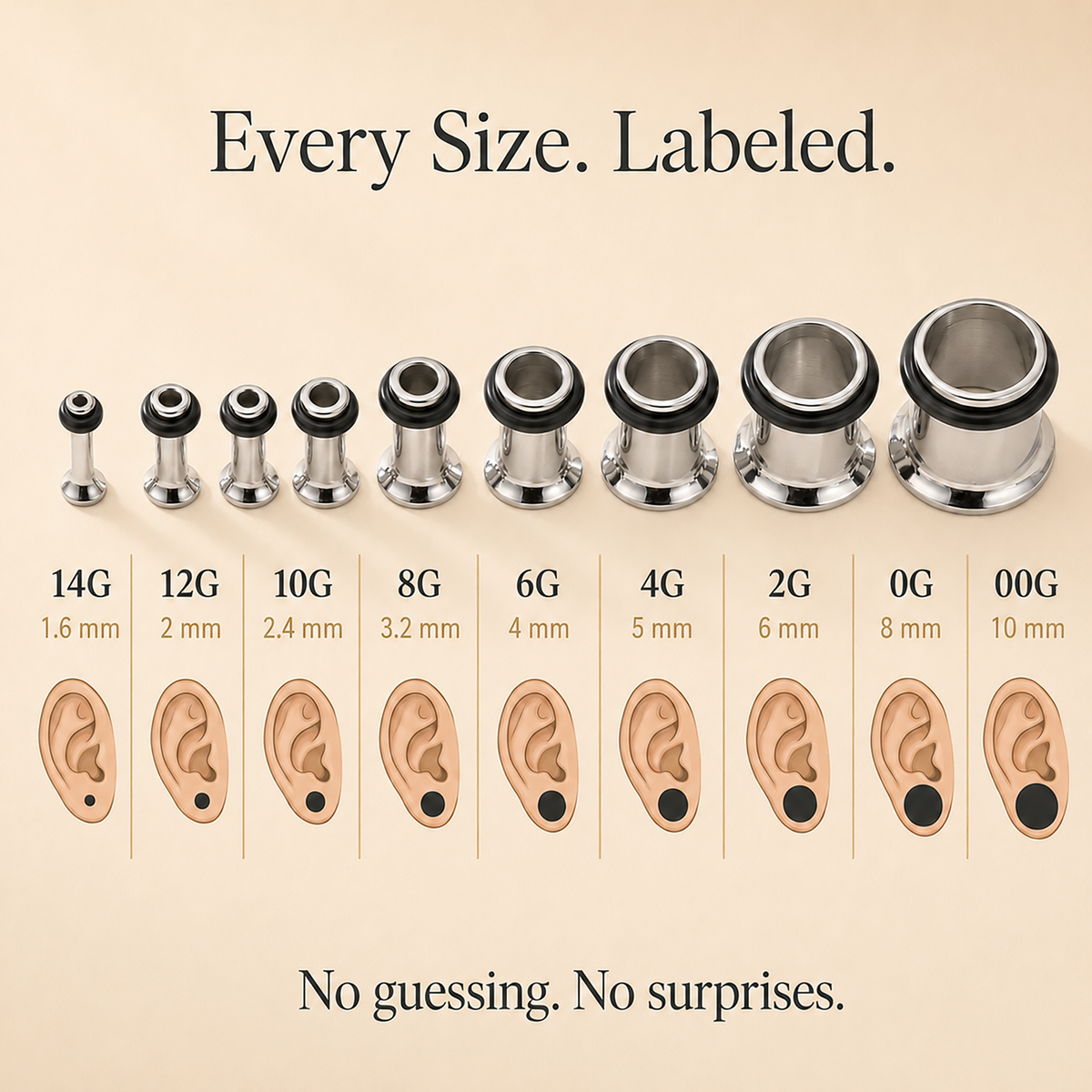 36PC Ear Stretching Kit (14G-00G) detail 4