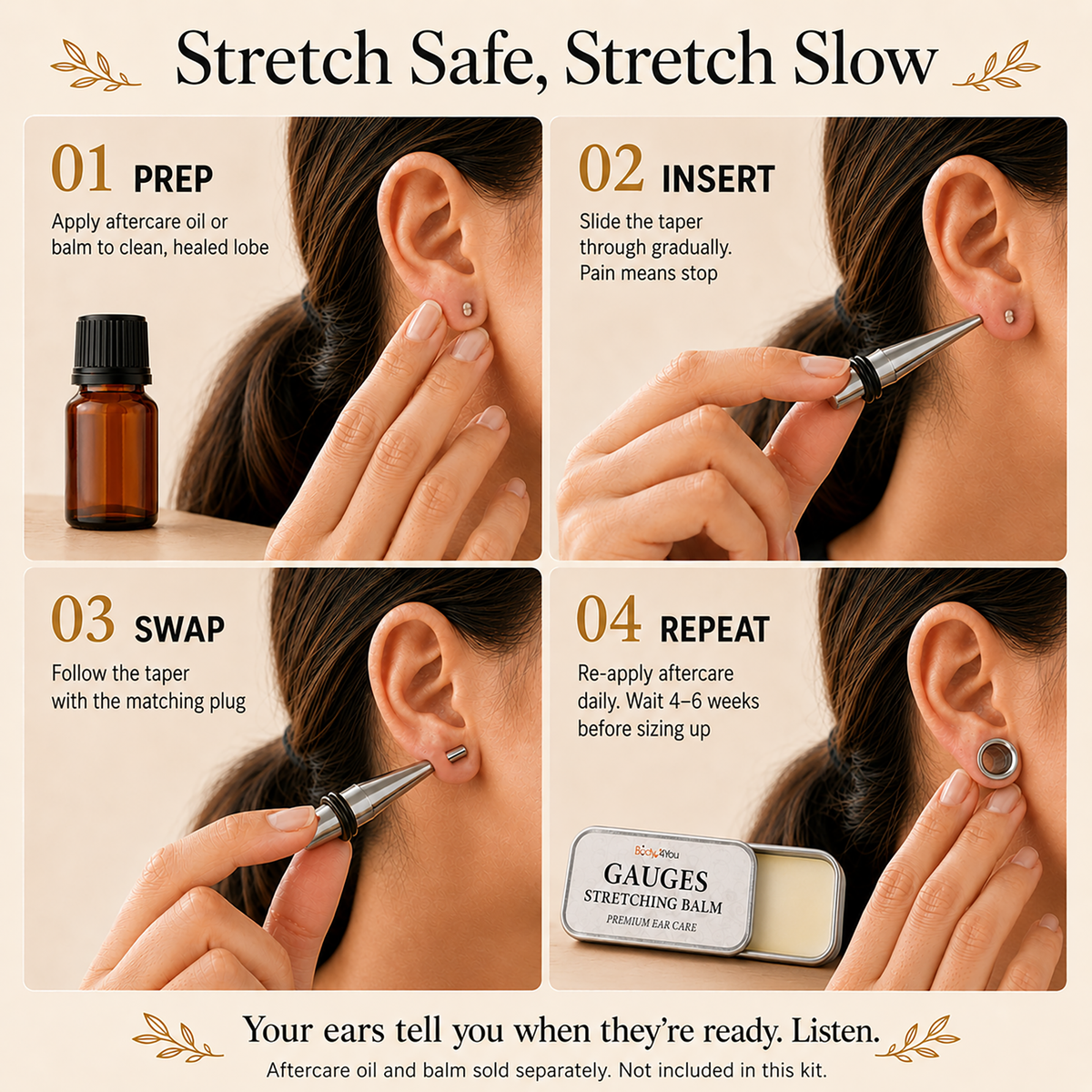 36PC Ear Stretching Kit (14G-00G) detail 5