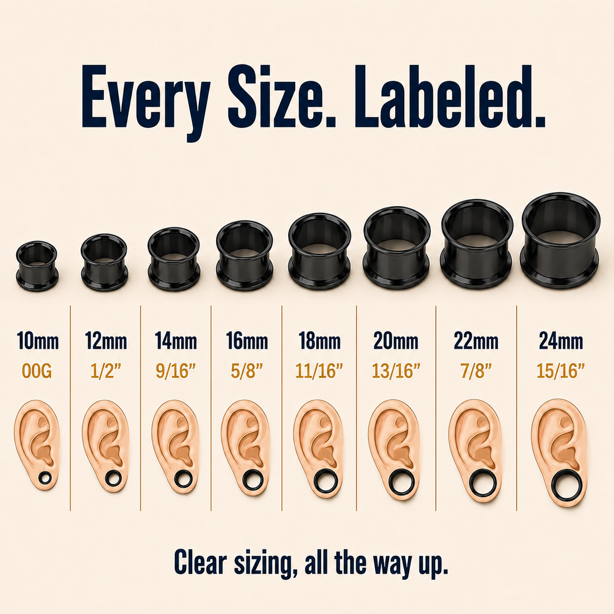BodyJ4You 36PC Ear Stretching Kit 00G to 25 mm PT05
