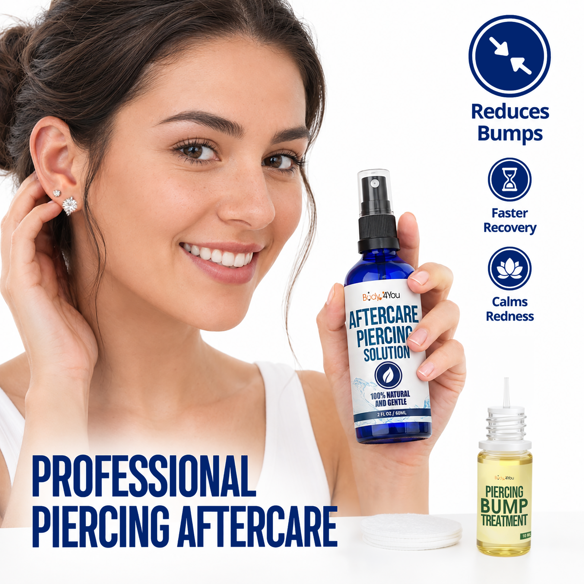 Piercing Aftercare Kit, Saline Spray + Bump Oil image 1