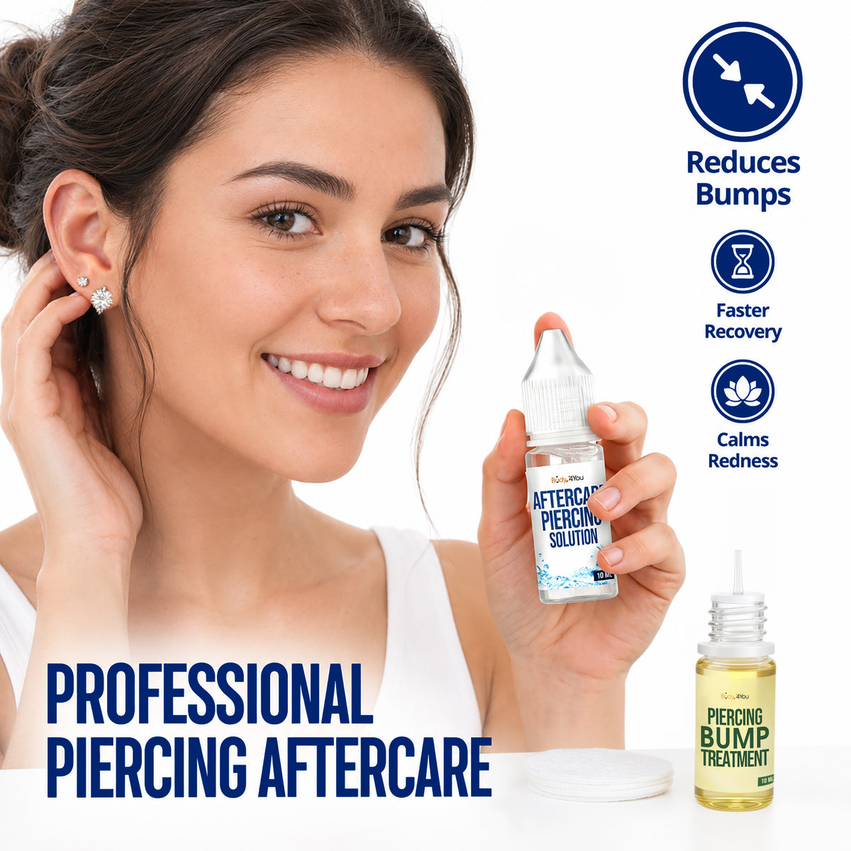 Piercing Aftercare Kit, Saline Drops + Bump Oil image 1