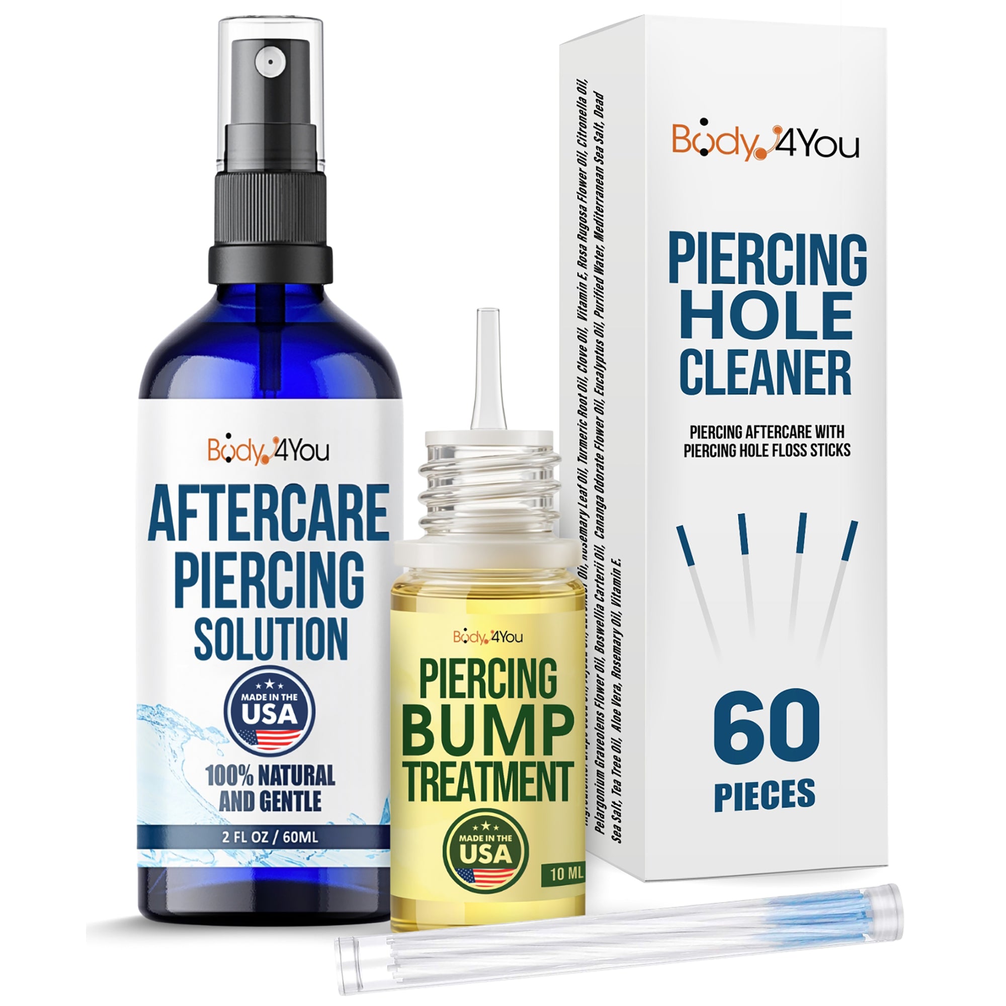 Complete Piercing Aftercare Kit + Cleaning Floss
