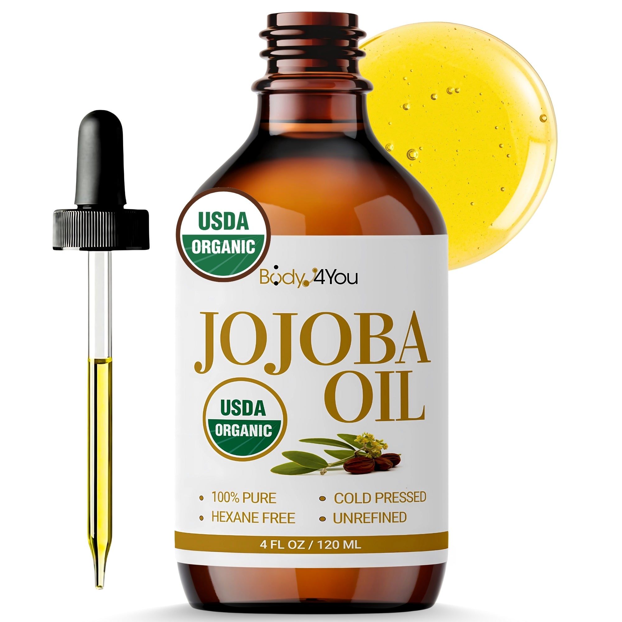 Organic Jojoba Oil Piercing Aftercare - Pure 100% USDA Certified