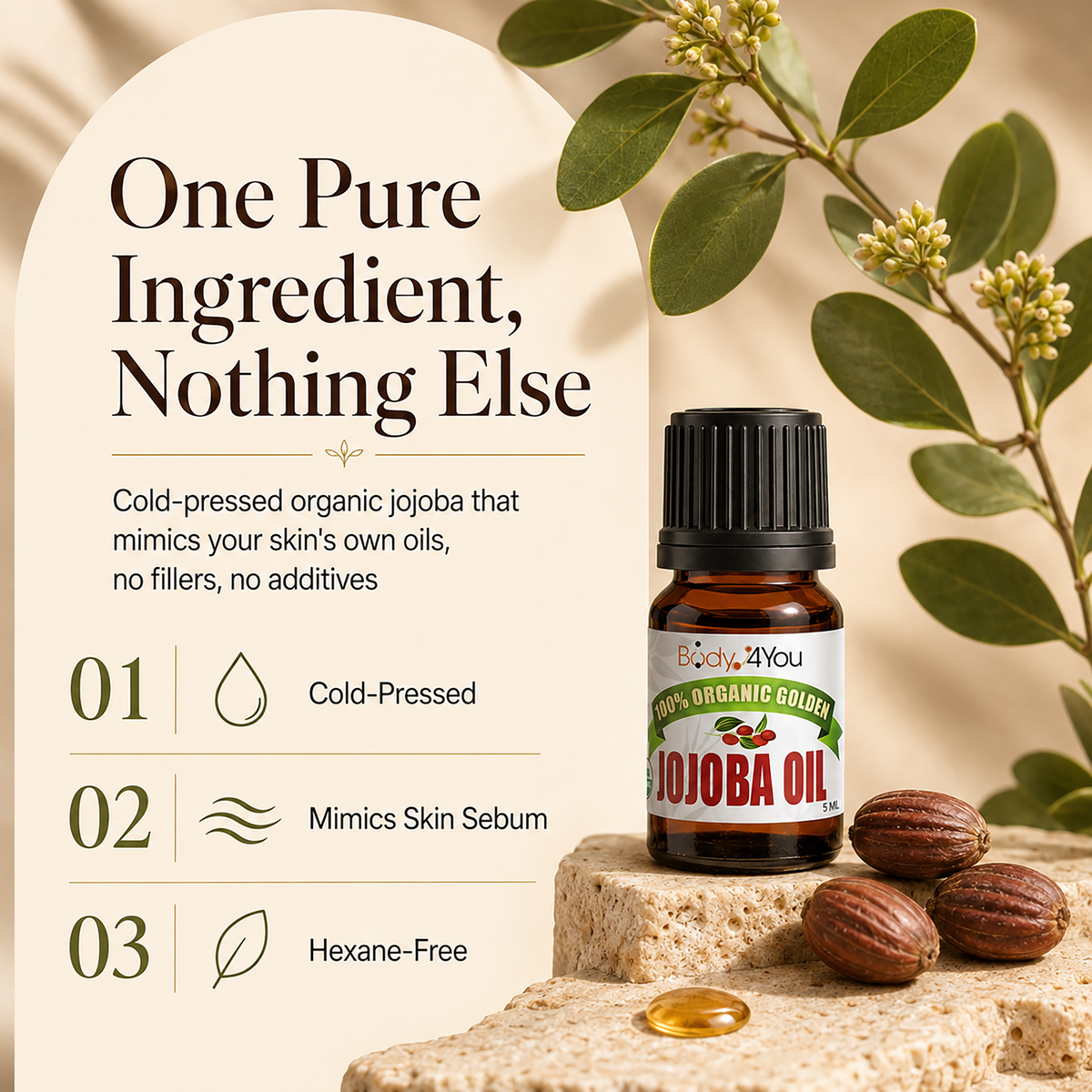 BodyJ4You Organic Jojoba Oil piercing aftercare information