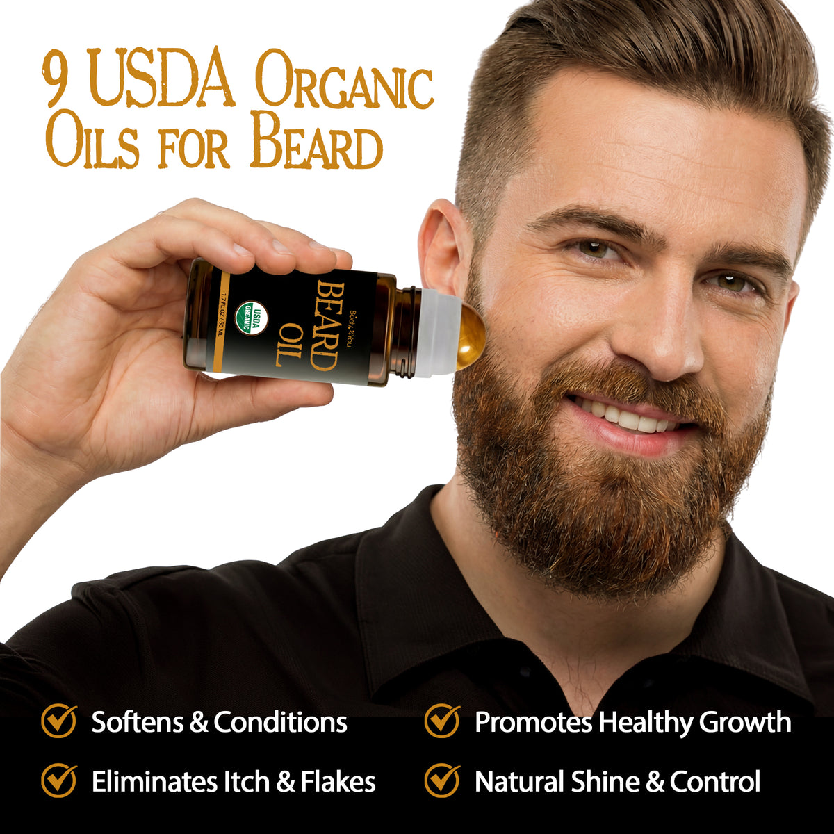 BodyJ4You Organic Beard Oil 1.7 Fl Oz Roll-On product image 1