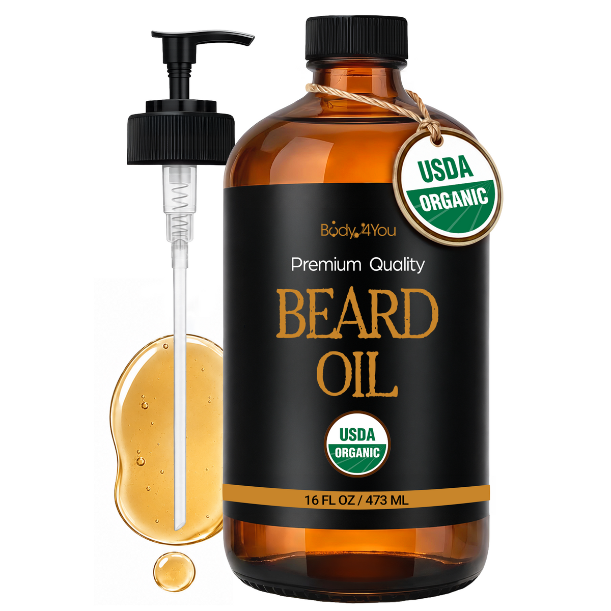 BodyJ4You Organic Beard Oil 16 Fl Oz