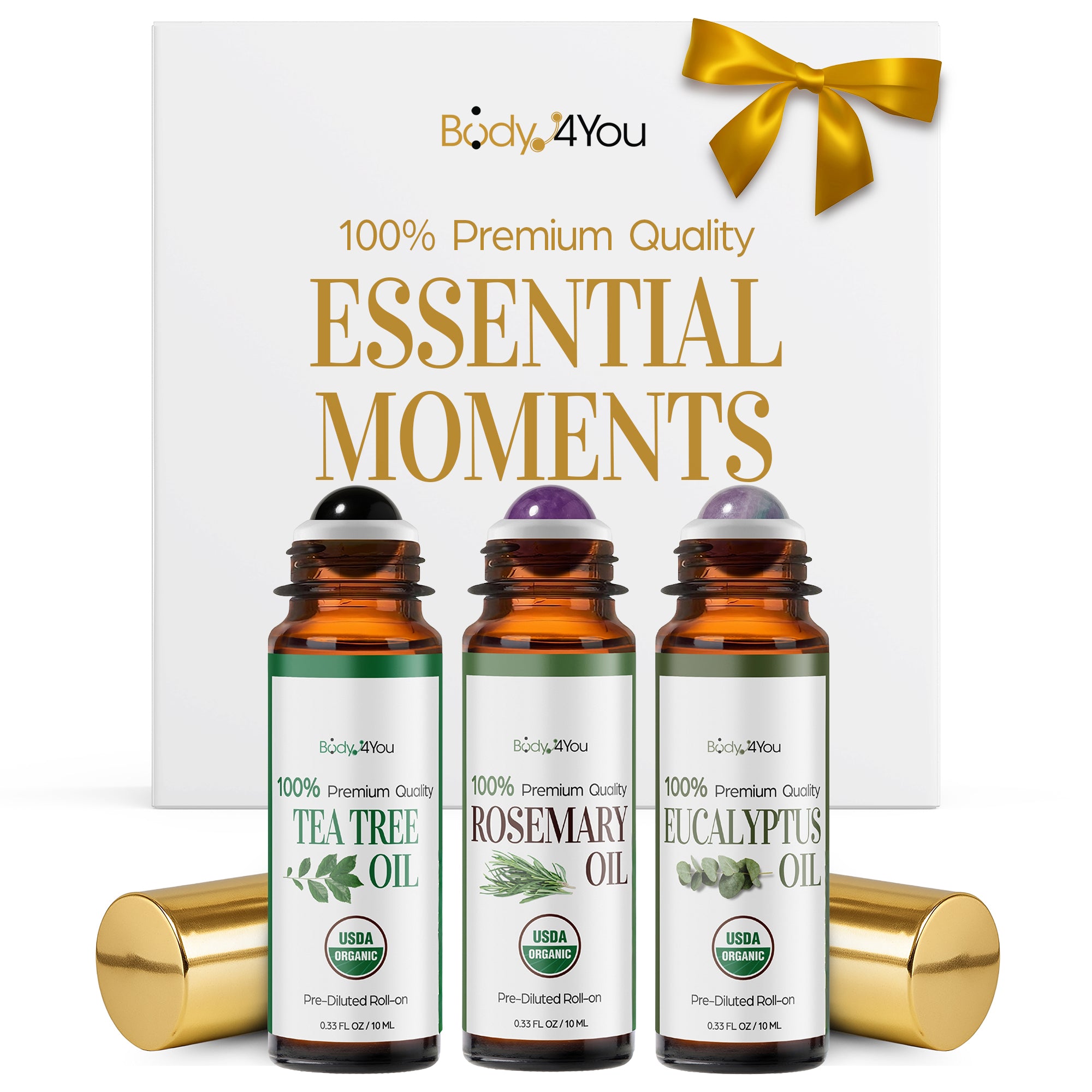 3PC Essential Oils Gift Set - Pure 100% USDA Organic