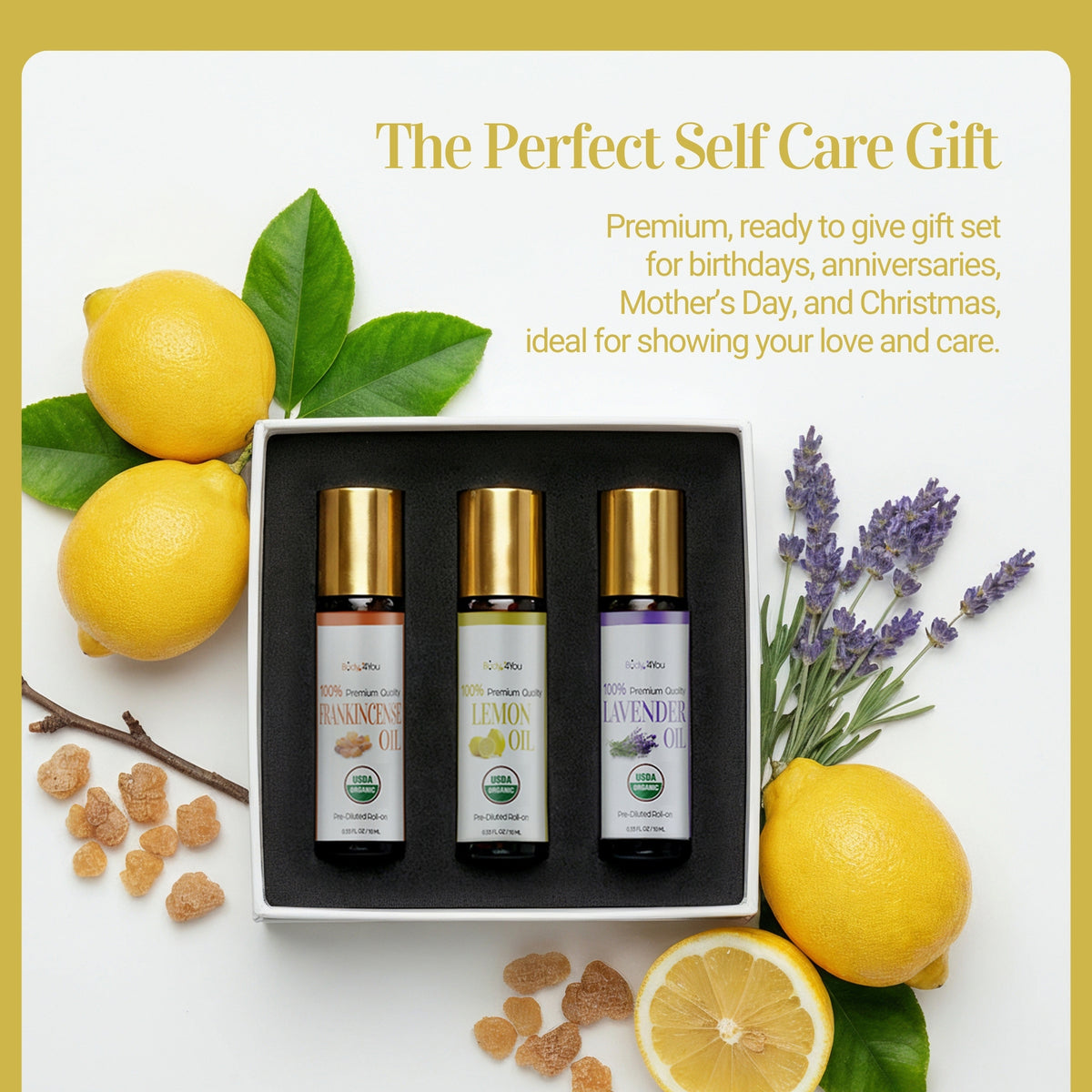 BodyJ4You Lemon Lavender Frankincense Essential Oil Roll-On Gift Set image 6