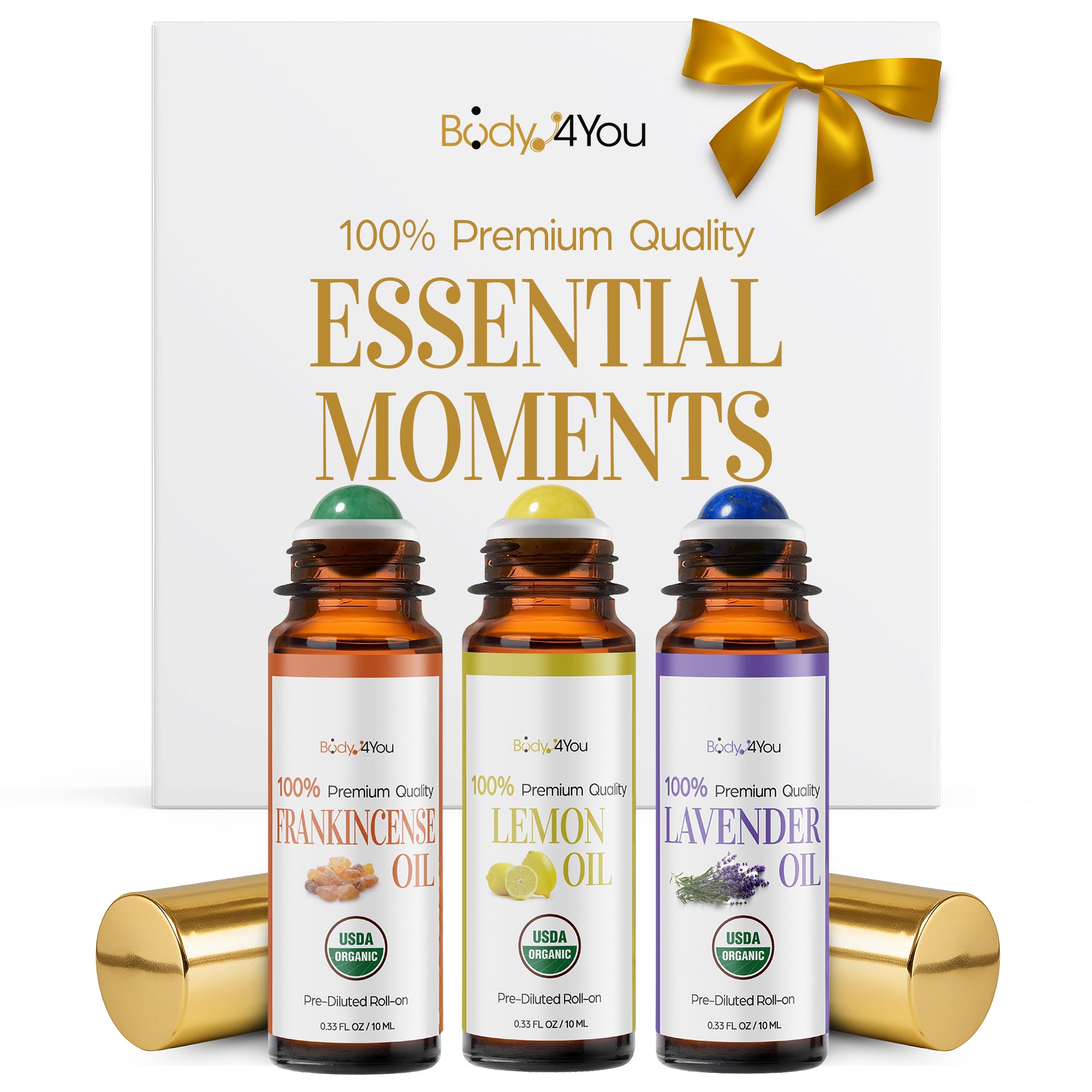 3PC Essential Oils Gift Set - Pure 100% USDA Organic