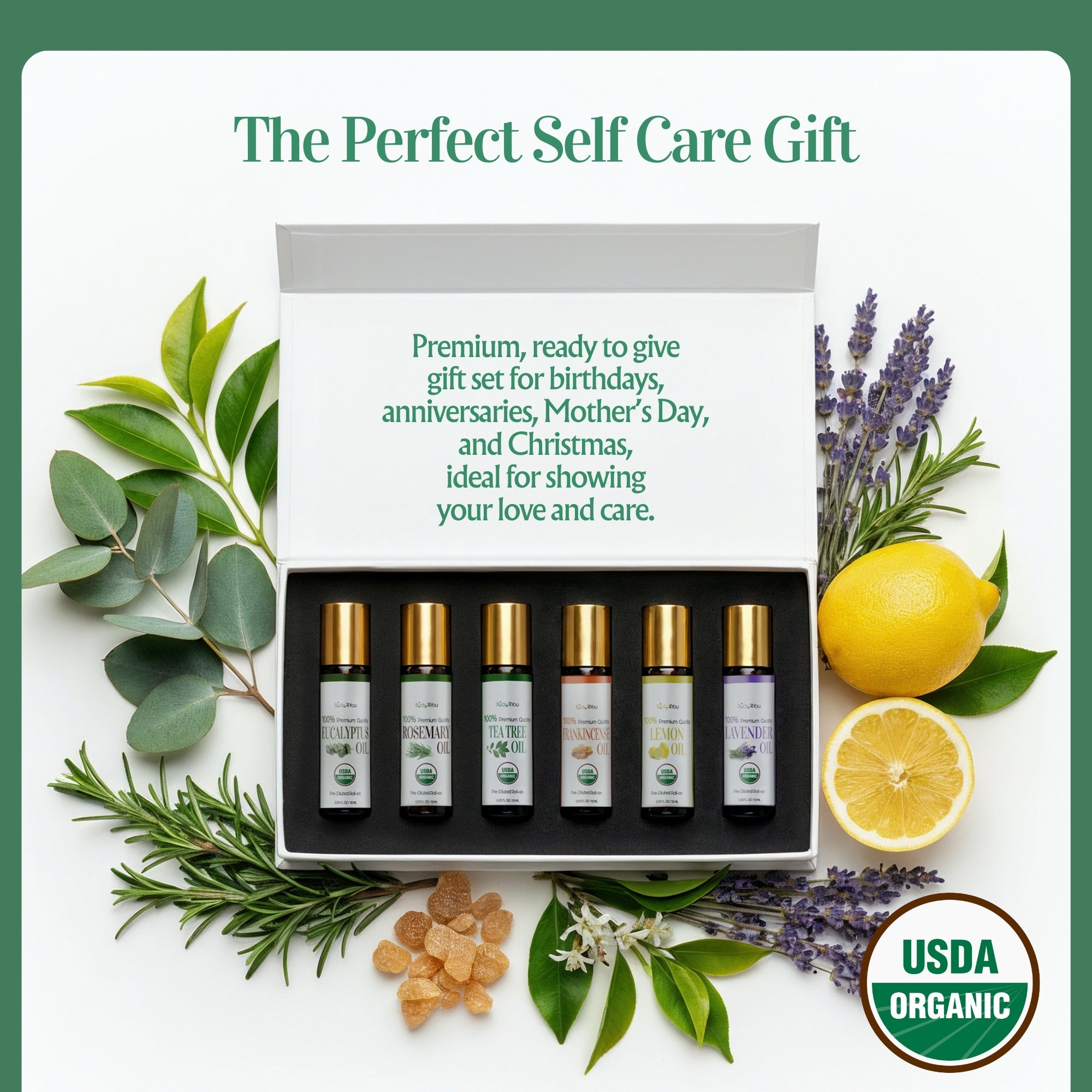 6PC Essential Oils Gift Set - Pure 100% USDA Organic (Copy)