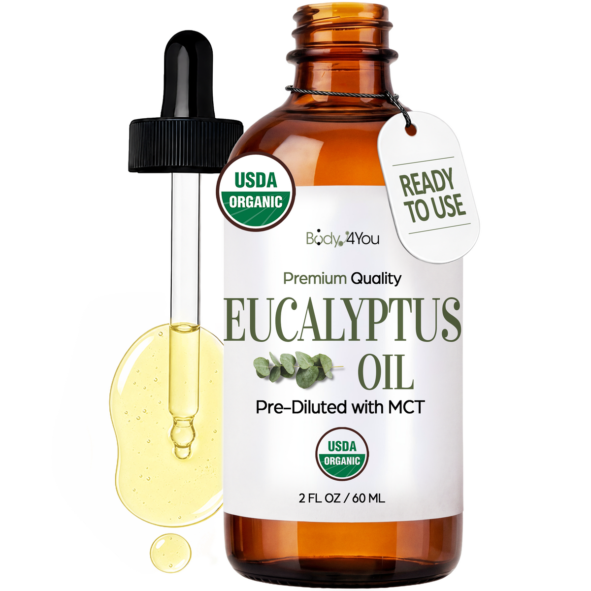 BodyJ4You Eucalyptus Oil Pre-Diluted with MCT 2 Fl Oz