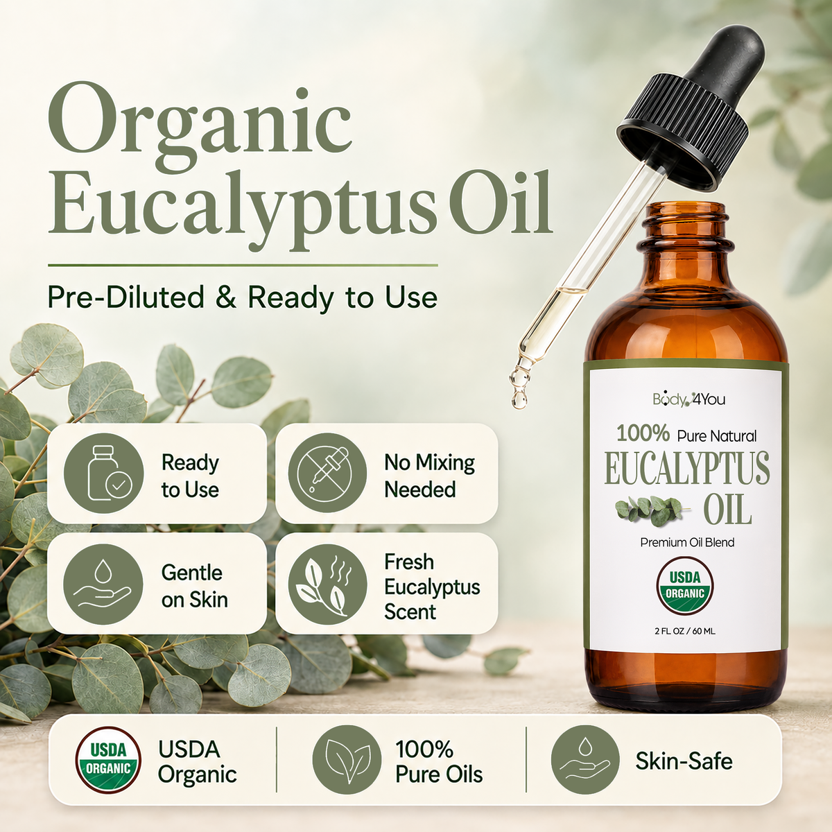 BodyJ4You Eucalyptus Oil Pre-Diluted with MCT 2 Fl Oz product image 1