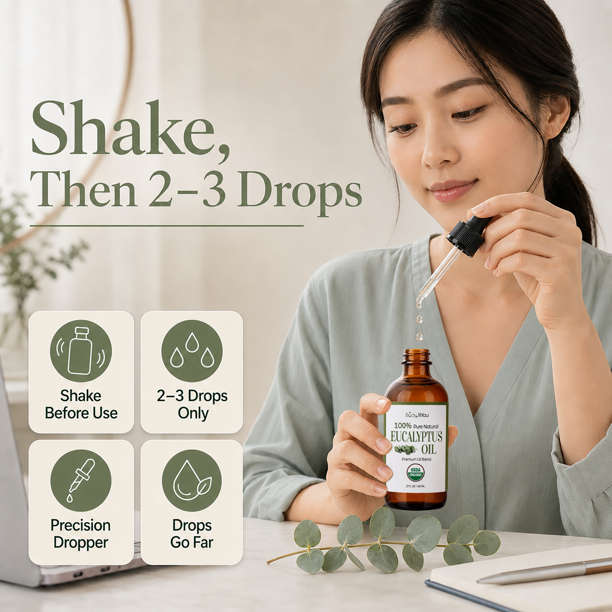 BodyJ4You Eucalyptus Oil Pre-Diluted with MCT 2 Fl Oz product image 5