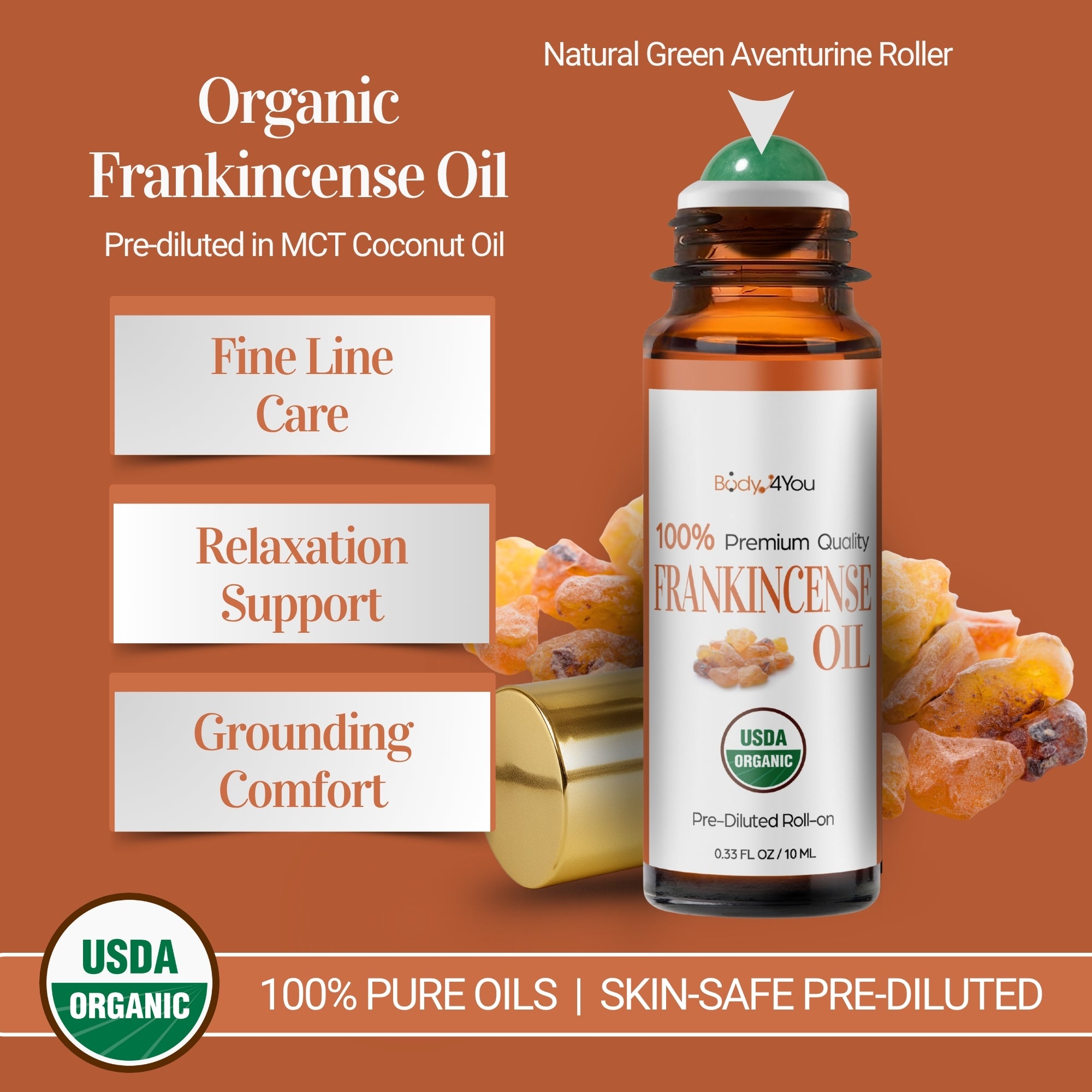 Essential Oil Roll On - Pure 100% USDA Organic