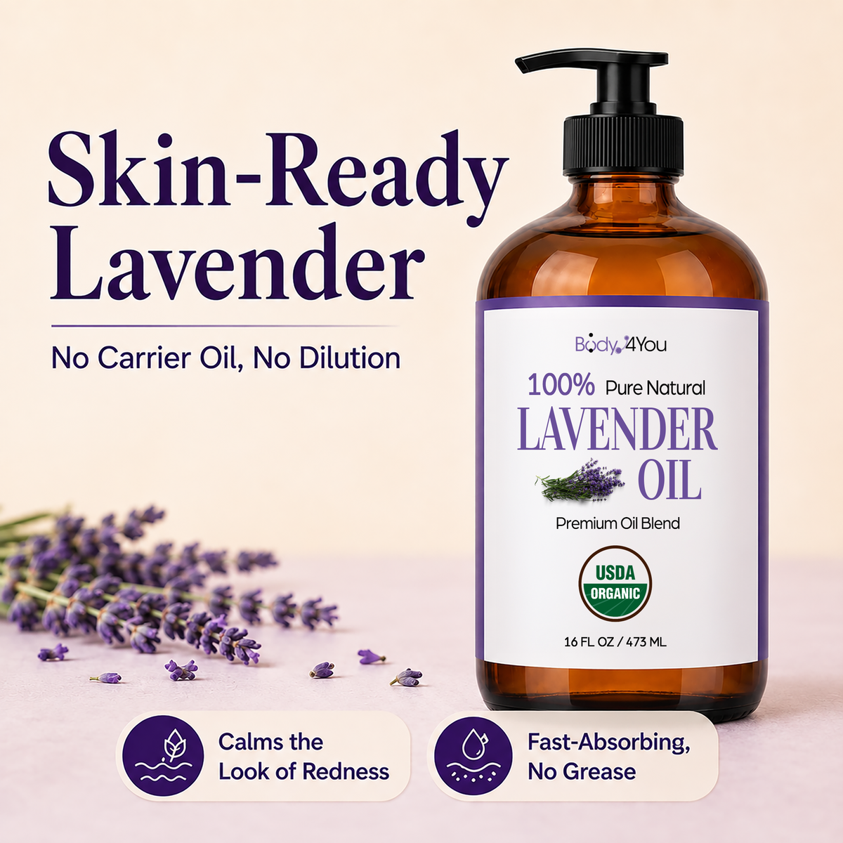 BodyJ4You Lavender Oil Pre-Diluted with MCT 16 Fl Oz product image 1