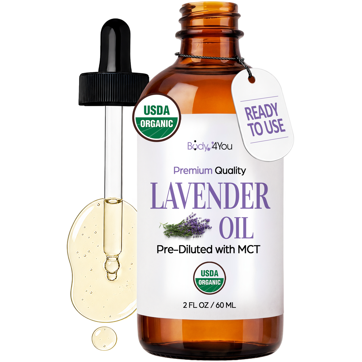 BodyJ4You Lavender Oil Pre-Diluted with MCT 2 Fl Oz