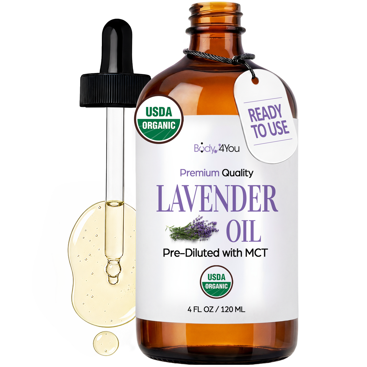 BodyJ4You Lavender Oil Pre-Diluted with MCT 4 Fl Oz