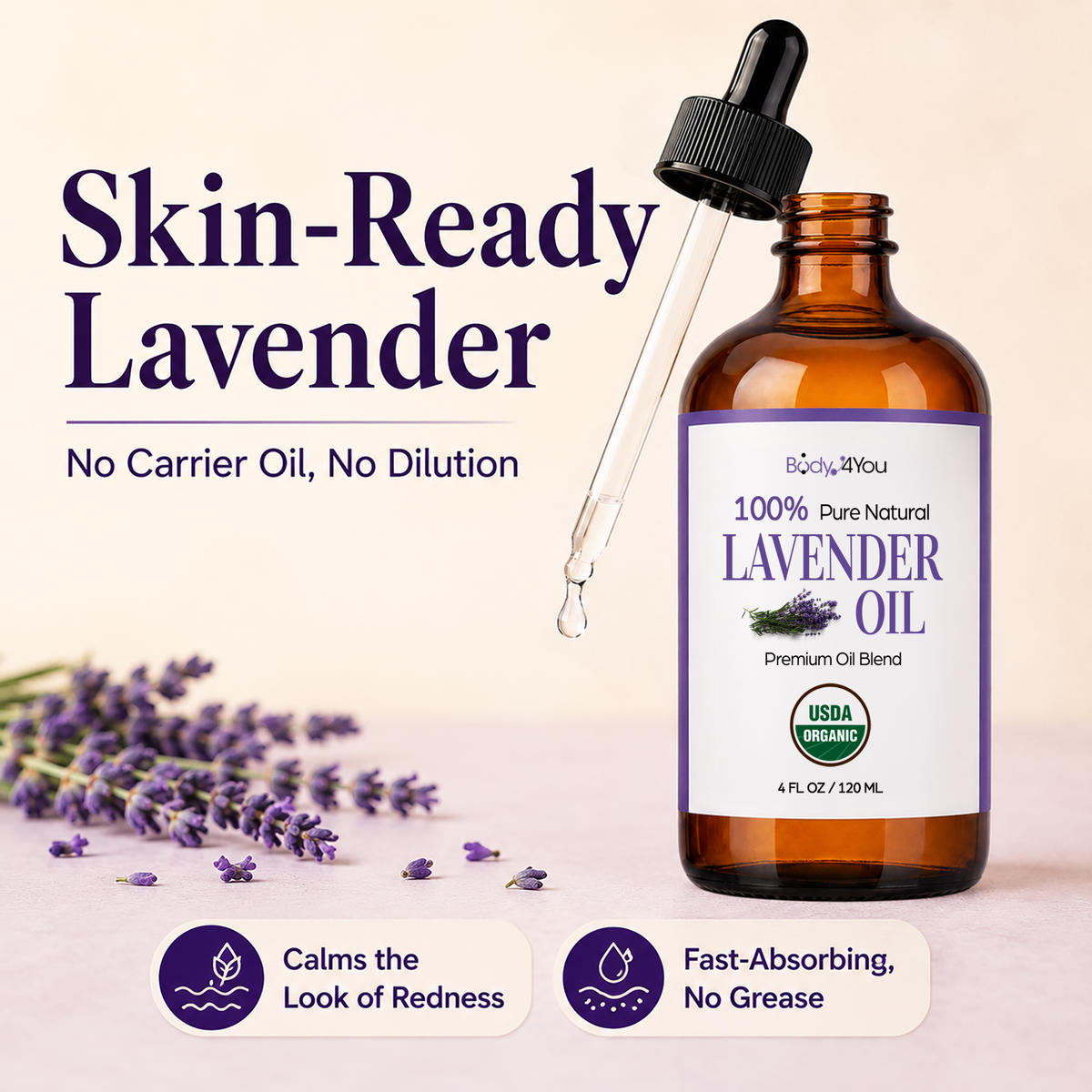 BodyJ4You Lavender Oil Pre-Diluted with MCT 4 Fl Oz product image 1