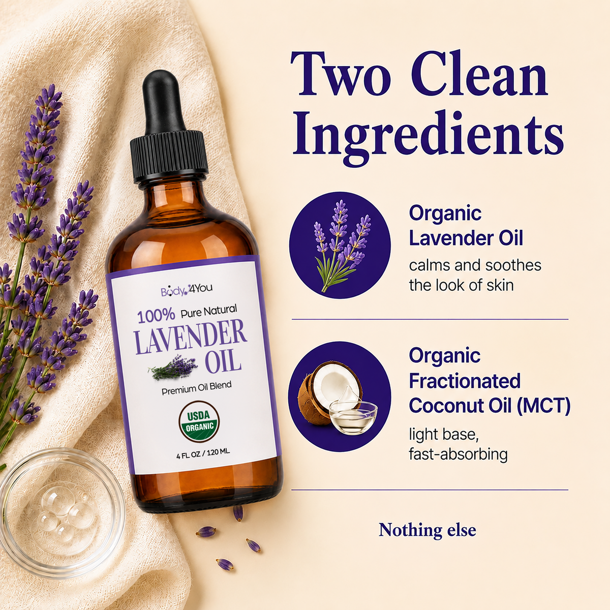 BodyJ4You Lavender Oil Pre-Diluted with MCT 4 Fl Oz product image 2