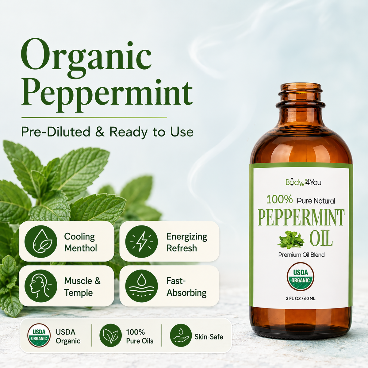 BodyJ4You Peppermint Oil Pre-Diluted with MCT 2 Fl Oz product image 1
