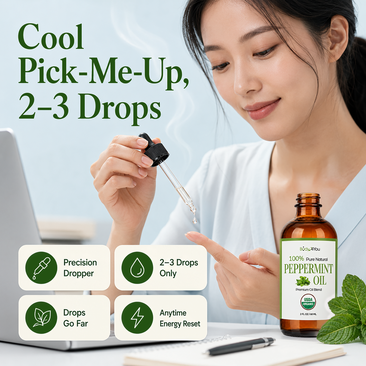 BodyJ4You Peppermint Oil Pre-Diluted with MCT 2 Fl Oz product image 5