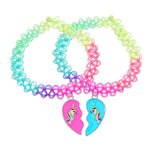 2PC Tattoo Choker Necklace Set - 90s Accessories Women Teen Girls Kids - Rainbow Vibrant Colors Pendant Charm - Summer Style Gift Idea
